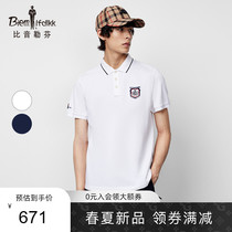Bøin Löfven 2022 summer new mens short-sleeved Polo shirt temperament comfortable business casual lapel tee