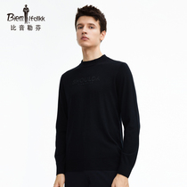 Biyin Lefen Autumn Winter Mens New Cardigan Half Turtleneck Long Sleeve Pullover Comfortable base shirt Sweater