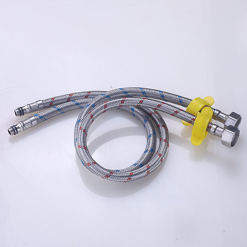 304 faucet inlet pipe kitchen wash basin basin hot and cold 4 minutes lengthened pointed stainless steel braided hose