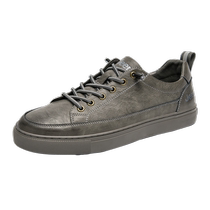 Jeep mens shoes 2024 spring new fashion versatile mens sneakers trendy British style casual leather shoes for men