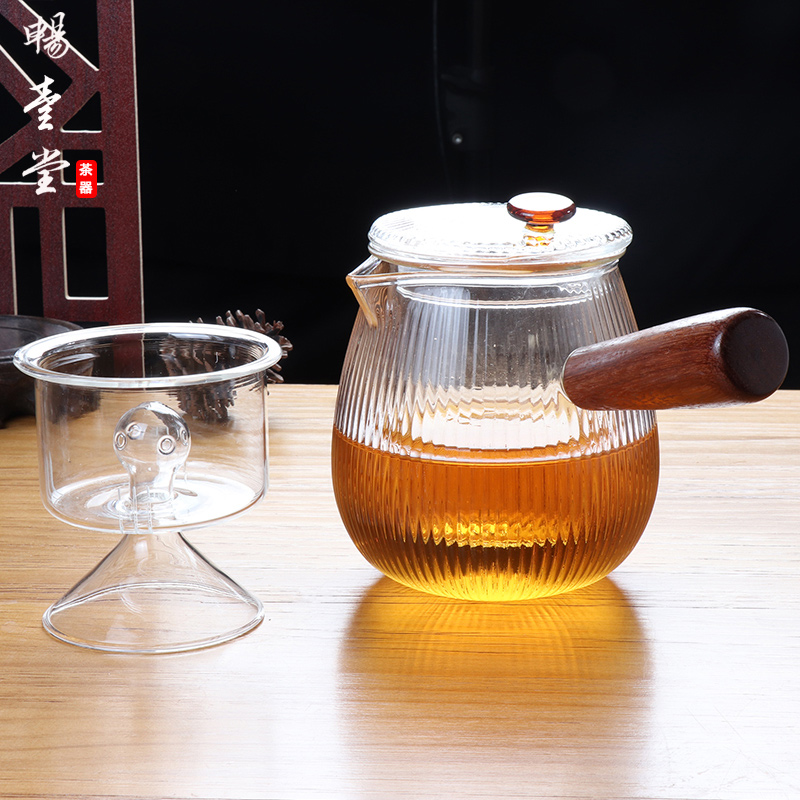 Bland a heat resistant glass jug home flower teapot bubble teapot boiled tea Pu'er small green mandarin high temperature resistant side