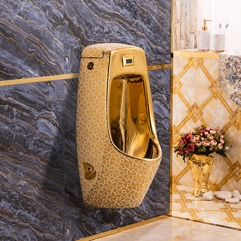 Golden urinal hanging wall type automatic induction small poop colorful KTV Bar Makeup Room Urinal