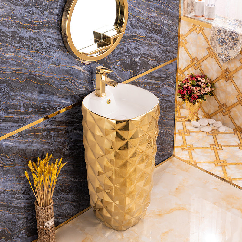 European-style handwash gold one floor-in-one coloured colourful pot color, light luxury creative wash basin wash
