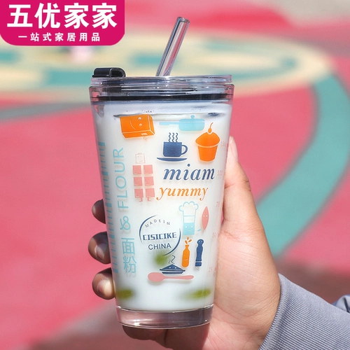 Милый стеклянный детский креативный стакан для школьников, популярно в интернете