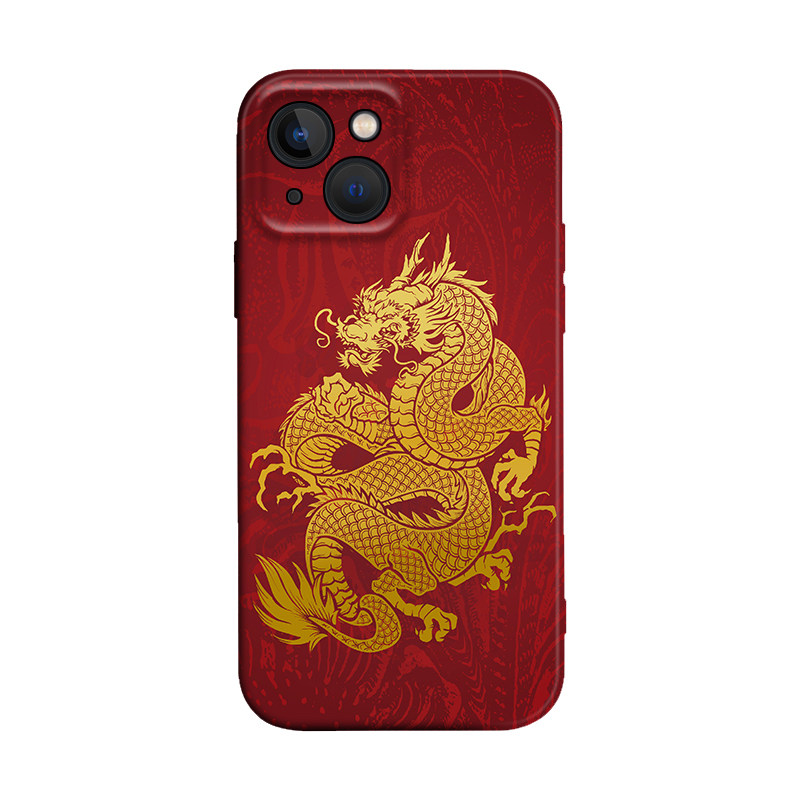 Good Luck Jinlong Original China Wind Dragon Year National Tide Applies iPhone XS Max Apple 15 Filin Hard shell 14pro mobile phone shell 678plus-Taobao