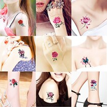  Pink neck with small scar neck rose and a set pattern sticker foot wrist woman seducing tattooed flowers