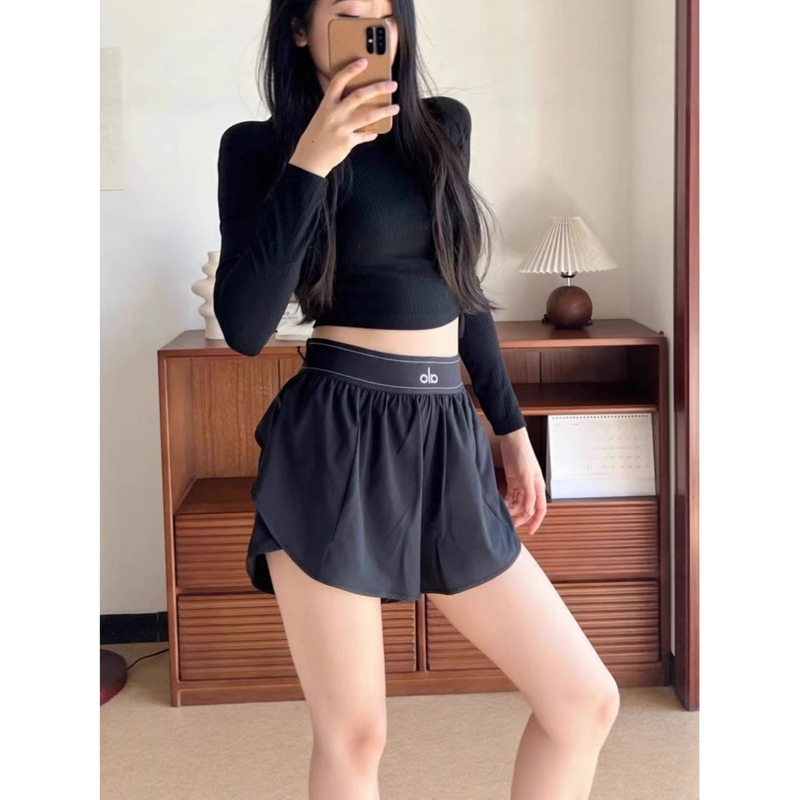A1O Nude-Feel Breathable High-Waisted Butt-Lifting Yoga Fitness Shorts Outdoor Running Anti-Exposure Sports Shorts for Women