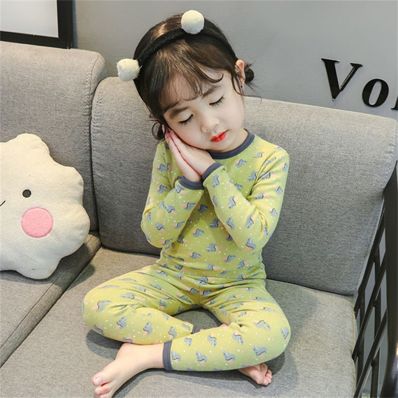 Pure cotton children's underwear set spring and autumn new boys and girls home autumn clothes long johns warm baby bottoming pajamas