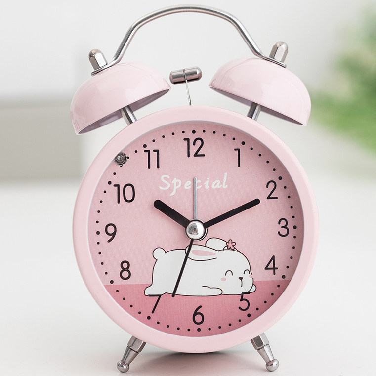 Đồng hồ báo thức có thể sạc lại cho học sinh thức dậy với âm lượng lớn, một đồ tạo tác, phòng ngủ điện tử cạnh giường ngủ của trẻ em, đồng hồ đo giờ yên tĩnh phát sáng cho nam và nữ Vỏ kim loại, không gây tiếng ồn khi di chuyển, có đèn ngủ, chuông lớn