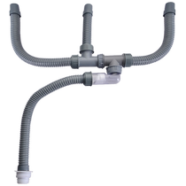 Four-way sewer pipe three-way joint kitchen sink dishwashing basin three-in-one drainage and deodorant