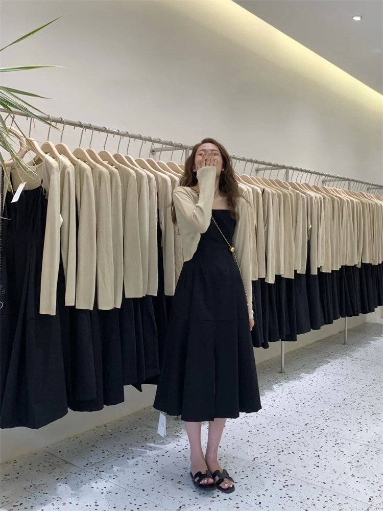 Autumn Winter Lukewarm Senior Sensation Temperament Fan named Fan Name Gentle Breeze gentle Korean tie dress Dress Fashion Suit-Taobao