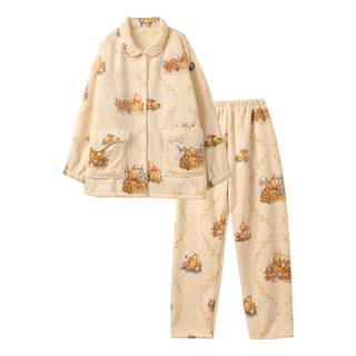 Double layer composite sherpa women's winter pajamas and pajamas