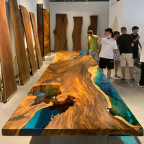Creative epoxy resin rubber river stream table solid wood board tabletop tea table tea table table table table