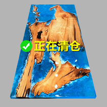 Epoxy resin board table solid wood waves creative river tea table teatable tablelog tea table furniture