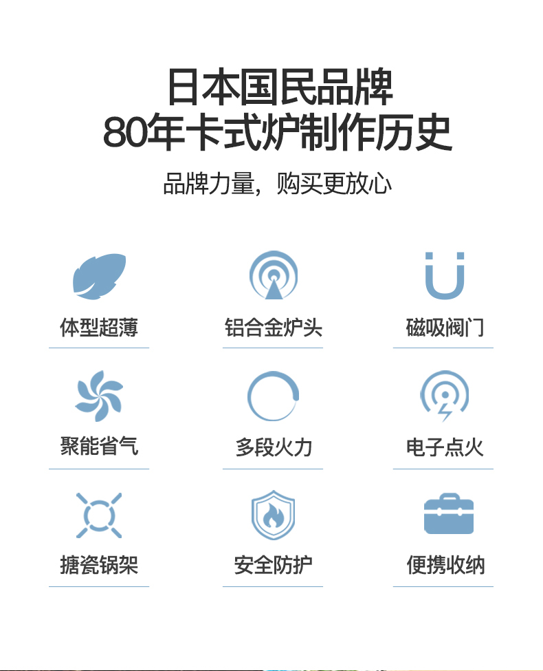 日本国民品牌 岩谷 19年新款 户外便携卡式炉 多功能野炊煤气炉 图2