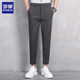 罗蒙休闲裤男士修身小脚九分西裤2025年秋季新款潮黑色长裤子男裤