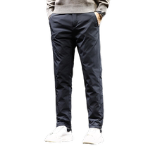 Luo Meng white duck down down pants mens 2024 winter thickened warm and cold-proof outer wear straight casual long pants for men