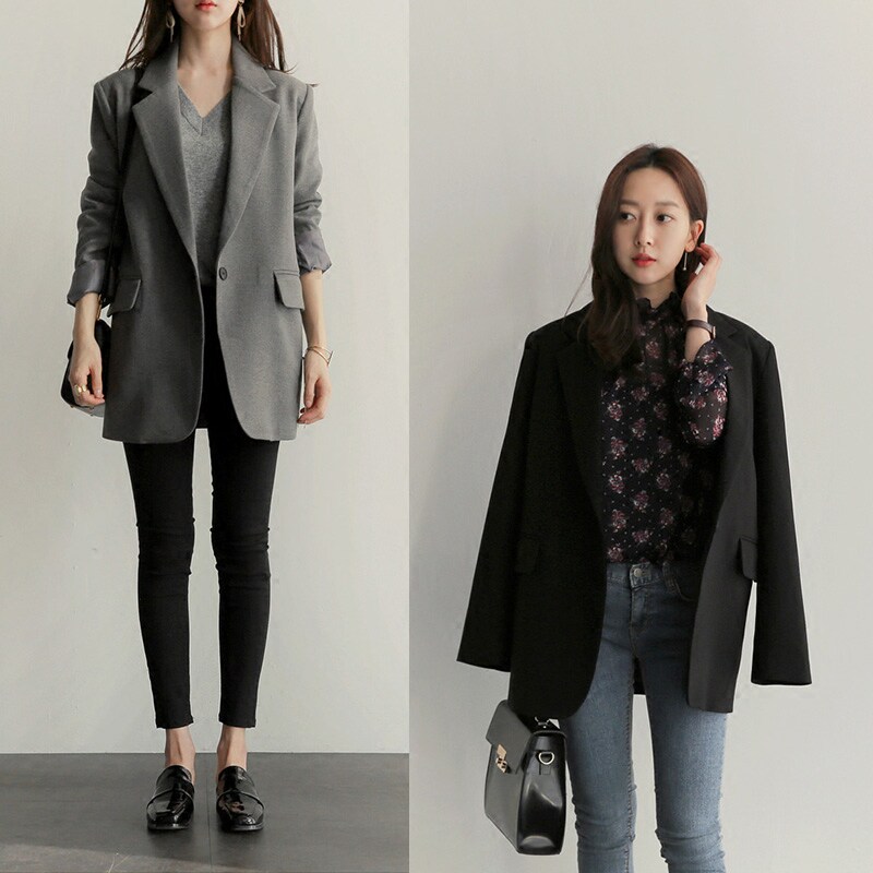 2021 autumn and winter new casual small suit women's coat Korean loose slim Joker senior sense light mature style suit