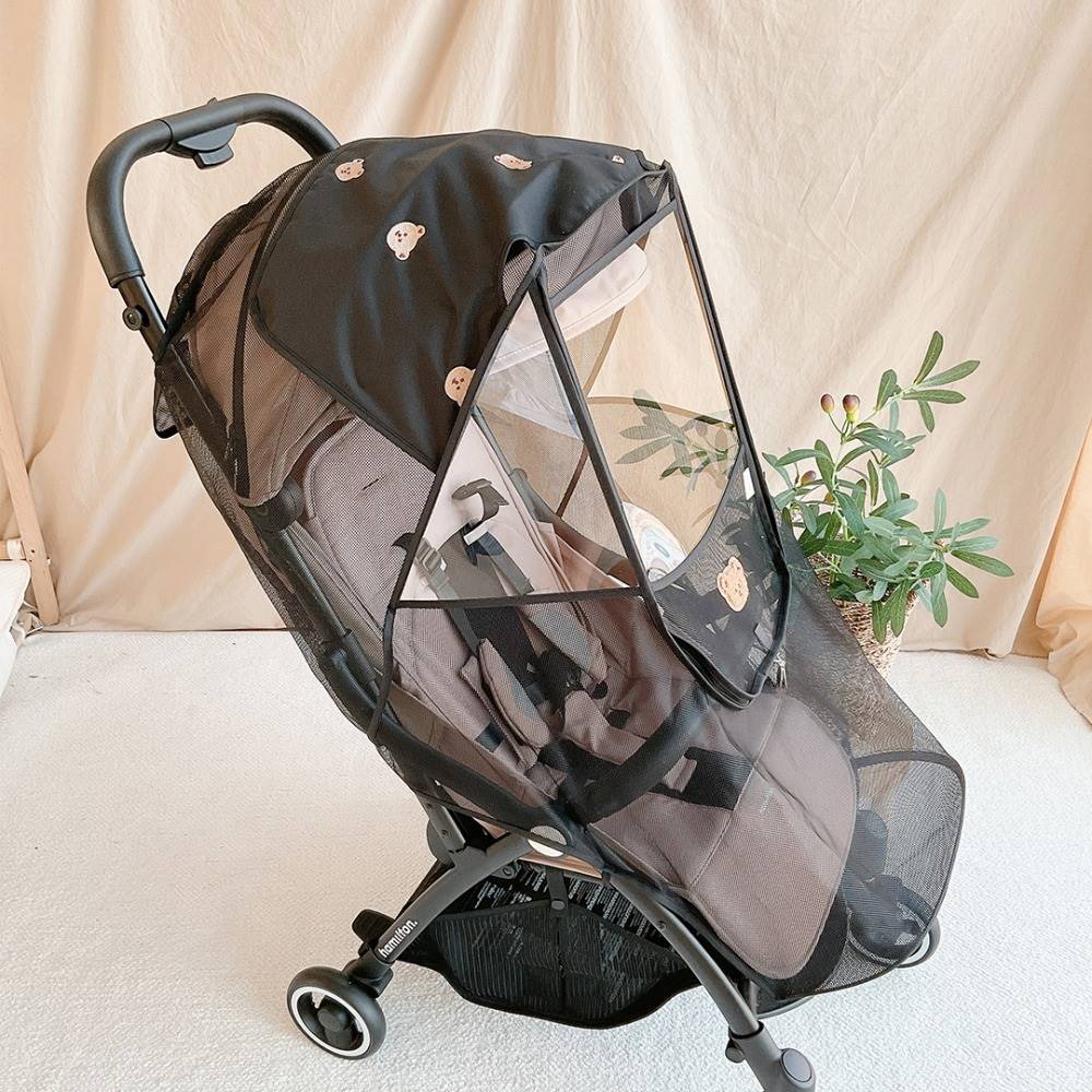 Han Feng Baby Rover net summer full-cover general baby embroidery gauze push cart breathable shade