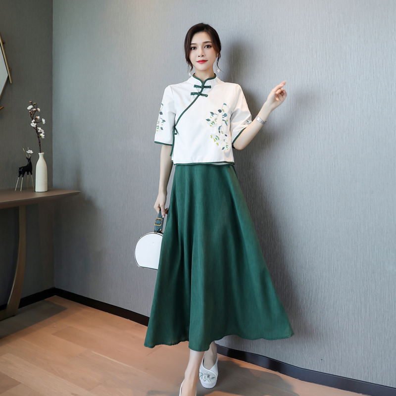 Han Fu Woman China Wind Improvement Original Two-piece Style Suit Foreign Dress Ancient Wind Power and Tang Costume Ancient Dress dress