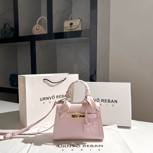 URNVO REBAN Розовая сумка через плечо, из натуральной кожи