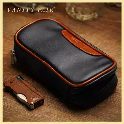 SAVANELLI Safin portable double pipe pipe bag handmade leather large capacity multi-compartment pipe storage bag