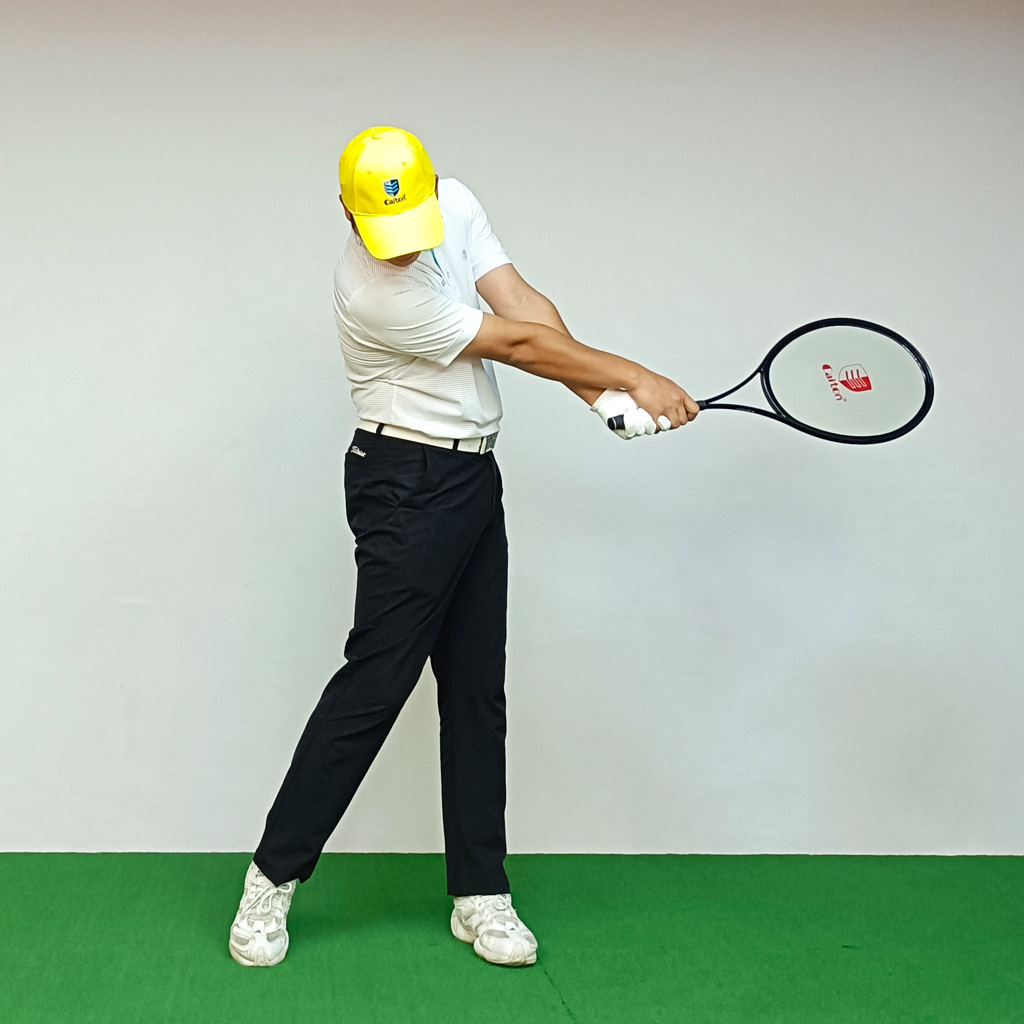 Golf swing practicer club face back to prevent right hook A385 wind practice fan racket grip hand type