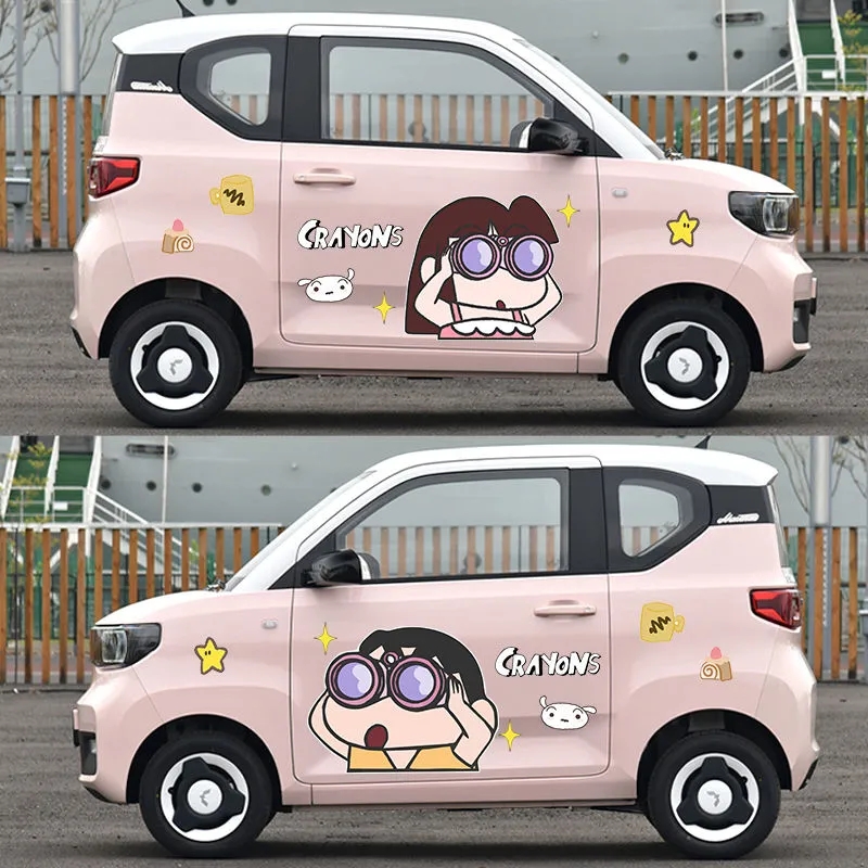 Wuling Hongguang mini body sticker waterproof cartoon cute Coleviola crayon small new car decorative sticker