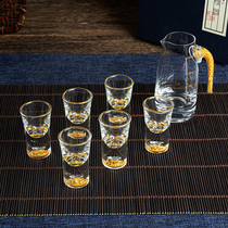 1950 Gold Leaf White Wine Cup Distributor Suit Small Number 2 Wine Glasses Home Creative Crystal Glass Wine Gift Box