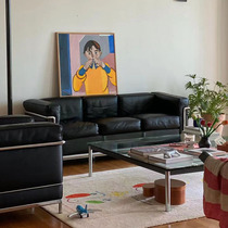 mooli home (down filled) modern living room sofa Korean ins style office antique leather sofa