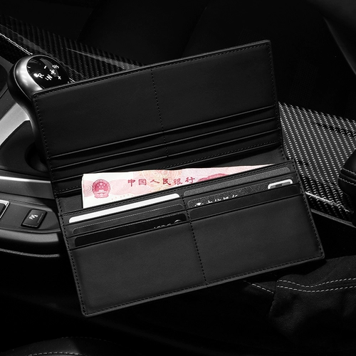 Мужской длинный трендовый модный бумажник, ультратонкий кошелек с молнией, из натуральной кожи