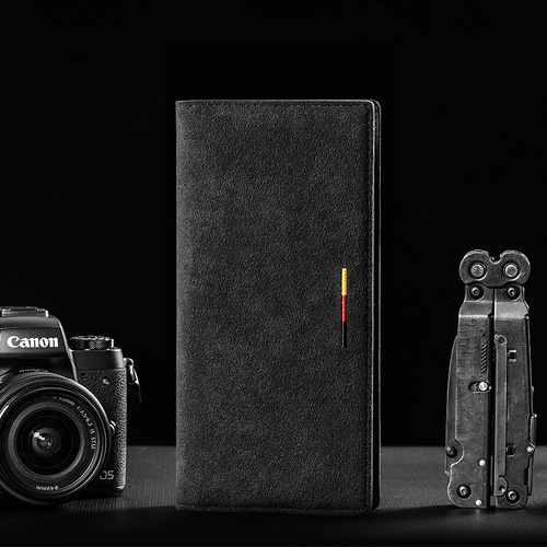 Мужской длинный трендовый модный бумажник, ультратонкий кошелек с молнией, из натуральной кожи