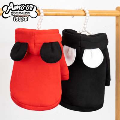 Dog clothes autumn and winter style teddy bib bear bombBeauty gold wool small and medium dog cute thick cotton T thickened kitty dress