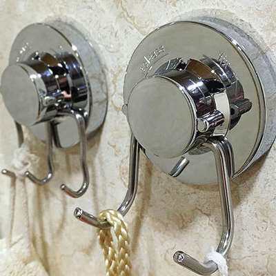 Strong vacuum suction cup hook kitchen bathroom glass tile trace-free nail-free metal sticky hook door back clothes hook