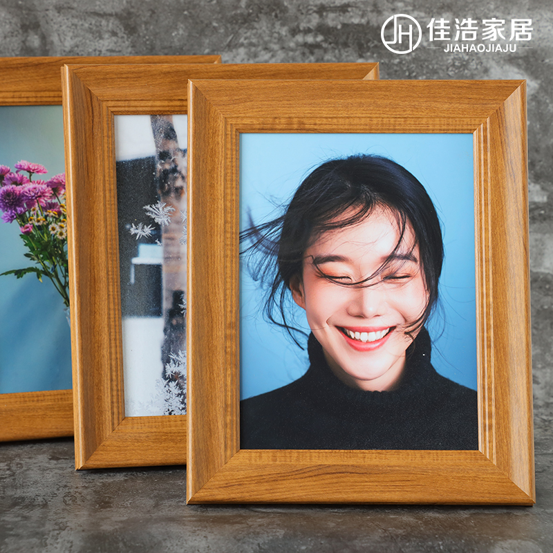Retro-European-style photo-frame custom imitation wood grain wash photo made into the swing table photo flushed all home formaking