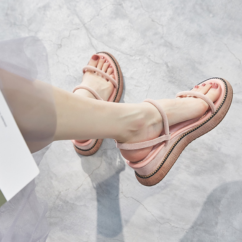 Wedge sandals women 2022 new net red 100 hitchins fairy wind fashion thick bottom summer pine pastry thick bottom Rome