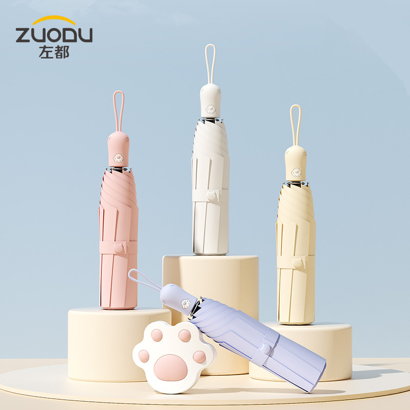 Zuodu Left Capital Cat Claw Fully Automatic Sunshade Umbrella for Women, Dual-Use for Sun and Rain, Sun Protection, Uv Protection, Compact and Portable Zuodu Left Capital Cat Claw Fully Automatic Sunshade Umbrella for Women, Dual-Use for Sun and Rain, Sun Protection, Uv Protection, Compact and Portable
