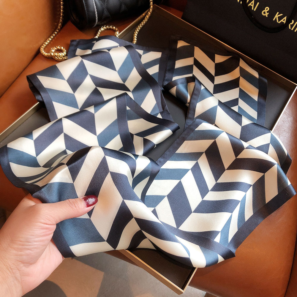 Hangzhou Silk Silk Scarf Han Edition Hangzhou Sawling Silk Scarf Double Layer Silk Scarf Small Long Strip Strip