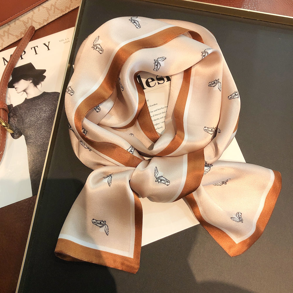 Kasha silk scarf small long strip 100 % sand silk high - end gift Hangzhou silk warm tissue