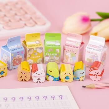 Cartoon Eraser Milk Blind Box Kindergarten Prizes Student Cute Prizes Student Stationery Supplies Children's Gifts
