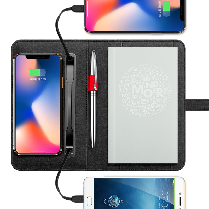 MODERN incoming call multi-function wireless charging notebook small A6 mobile power conference portable note Benen creative business high-end gift company corporate custom LOGO