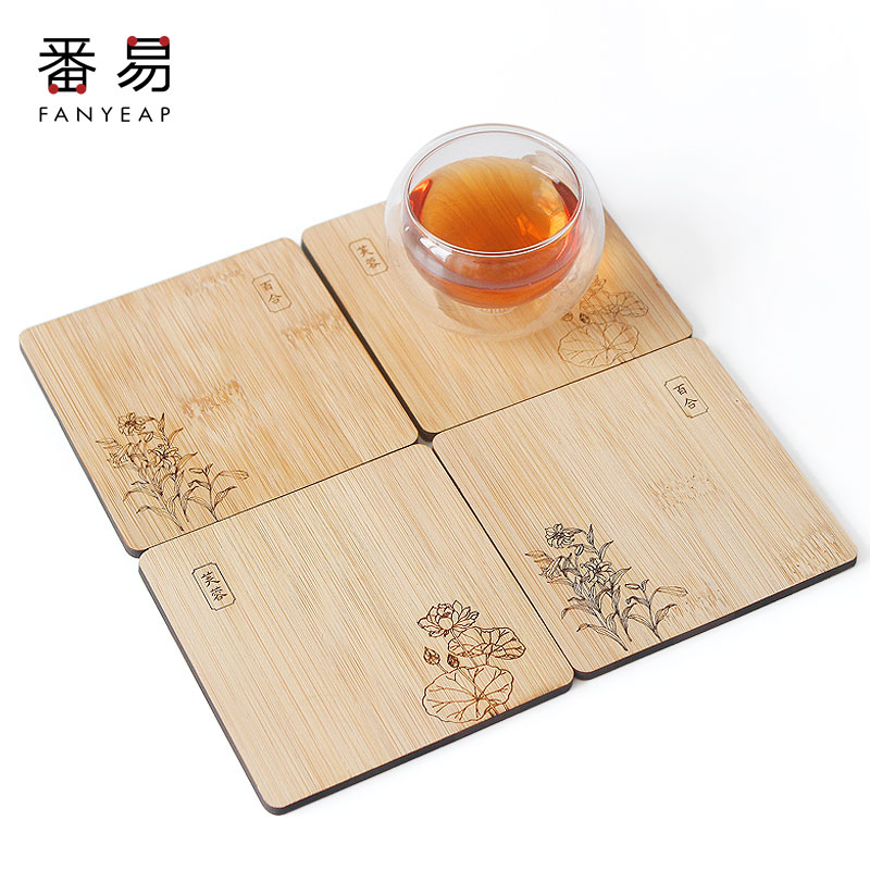 Tea cup cup cup cup cup cup cup tea ceremony Zen Chinese insulation tea mat kung fu tea rack bamboo creative tea accessories