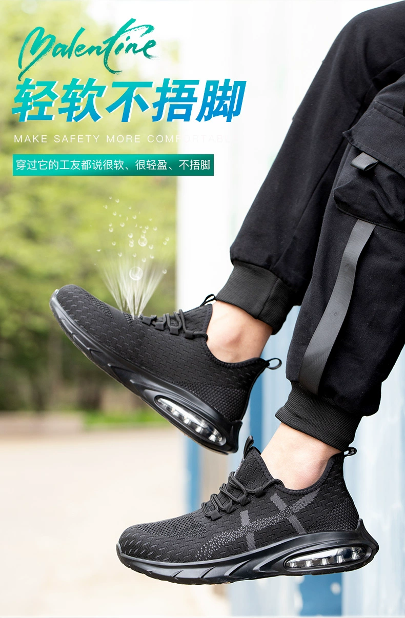 Dinggu labor protection shoes for men, four seasons, lightweight, fly-woven, anti-smash, anti-puncture, ultra-light, soft sole, wear-resistant steel head for work