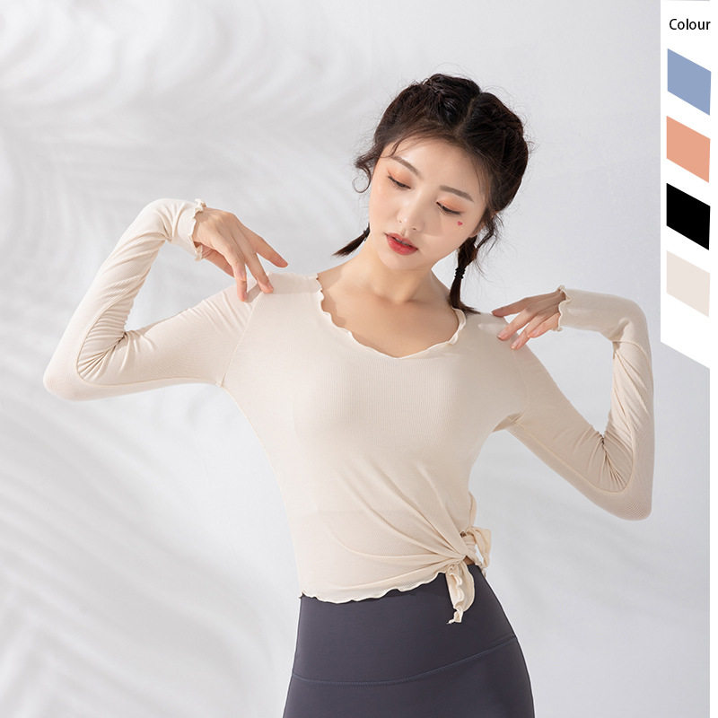 New Pint Yoga Suit Woman Long Sleeve Tight Fit Autumn Winter Style Fitness Suit Running Undershirt Blouse Sport Long Sleeve T-Shirt