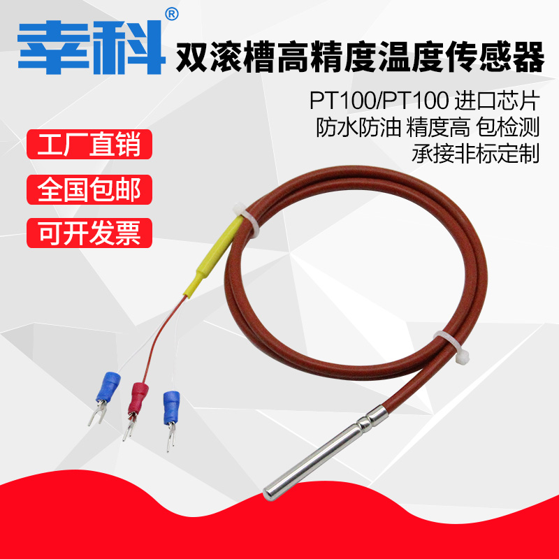 PT100 thermal resistance temperature sensor platinum heat resistance wzp-pt1000 silica gel Teflon wire waterproof three-four-core