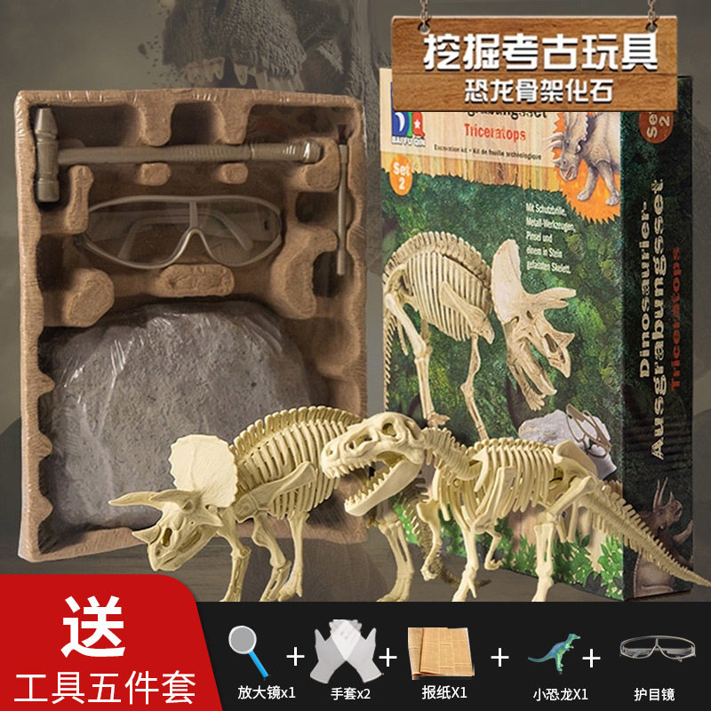 Dinosaur Fossil Barking Dragon Skeleton Archaeological Excavation Toy Boy Girl Artisanal Diy Children Dig Treasure Toys