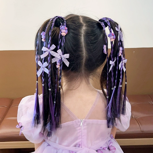 Детский парик с косичкой, боксерский безвредный хвостик, резинка для волос, не повреждает волосы
