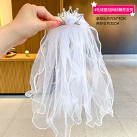 Белый шар для волос корона лук сетка