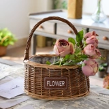 Редактор Rattan -IN -Chief, овощная корзина, корзина для яиц, ручная тканая корзина для пикника, маленькая бамбуковая корзина для бамбука для бамбуковой корзины