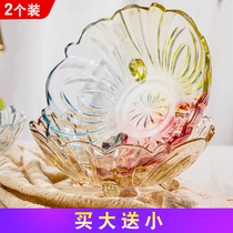 European crystal glass fruit plate modern creative living room household coffee table basket large household candy dried fruit salad Basin